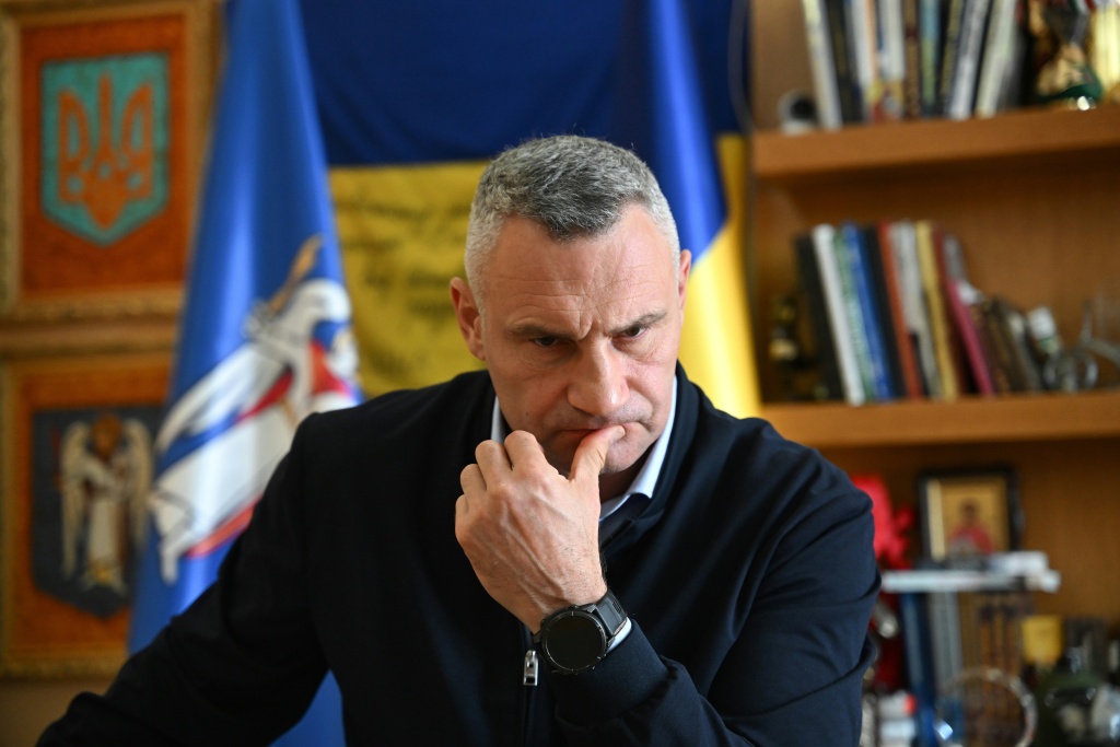Mayor Vitali Klitschko told AFP in an interview that the city was in 'survival' mode as winter approaches — Sergei SUPINSKY / AFP