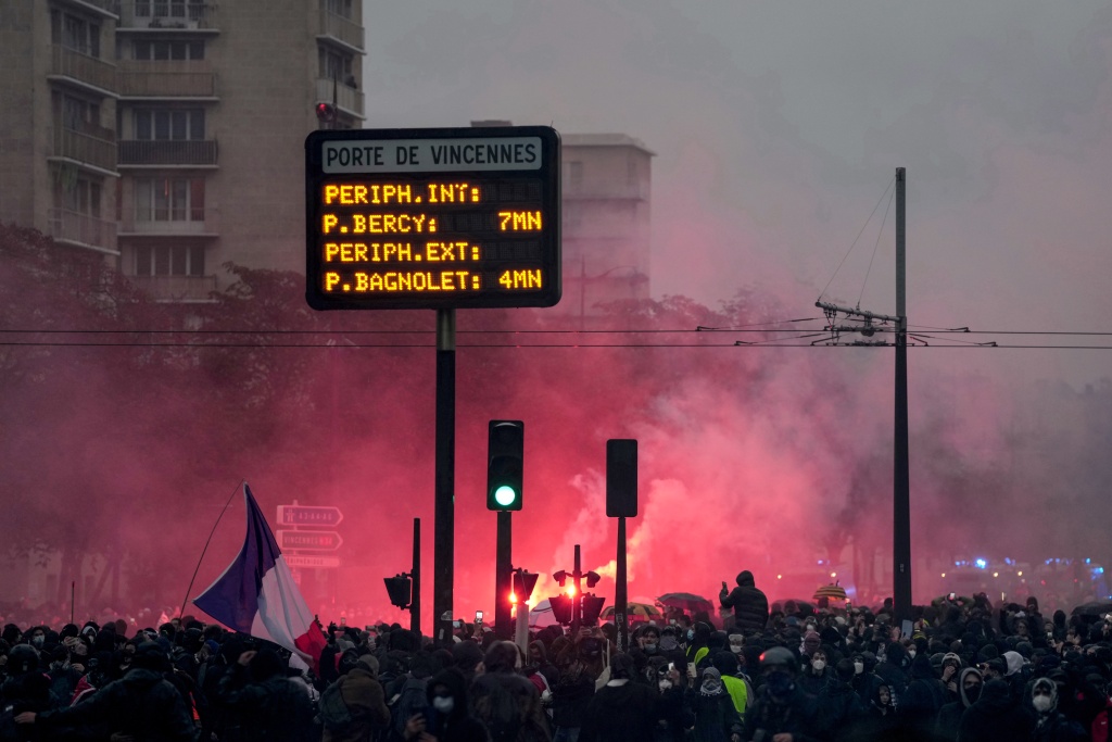 While police said 110,000 had marched in Paris, the union organisers put the turnout at 250,000 — Dimitar DILKOFF / AFP
