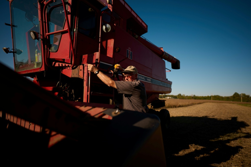 Farmer David Schacht says he has not changed his support for President Donald Trump's Republican party — DUSTIN FRANZ / AFP