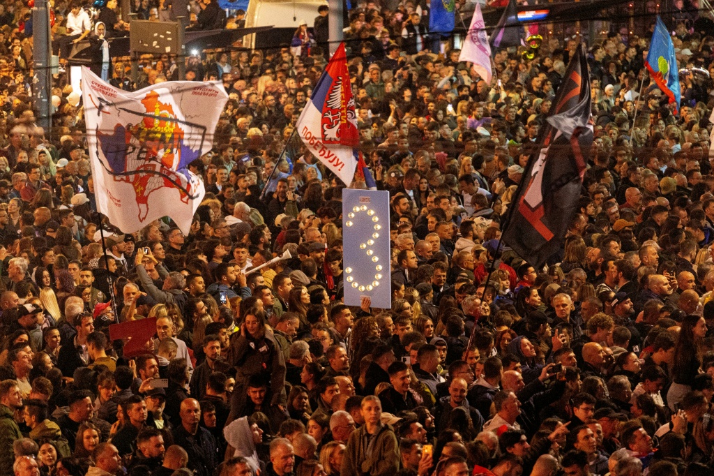 The Student List movement aims to end 14 years of rule by Vucic's right-wing populist party — Mitar MITROVIC / AFP