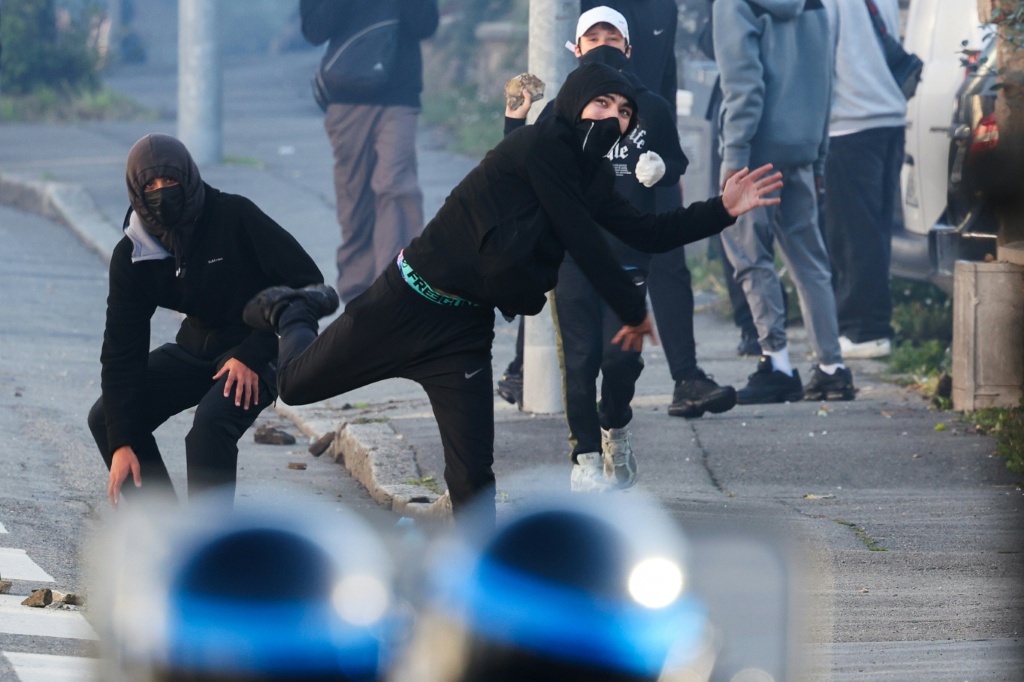 The government has accused the LFI of stoking the violence — FRED TANNEAU / AFP