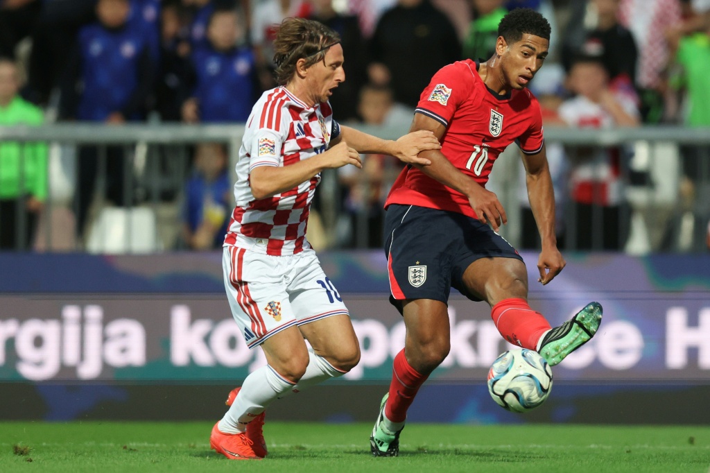 Jude Bellingham won the midfield battle with Croatian veteran Luka Modric and produced a goal and three assists for England — MARKO PERKOV / AFP