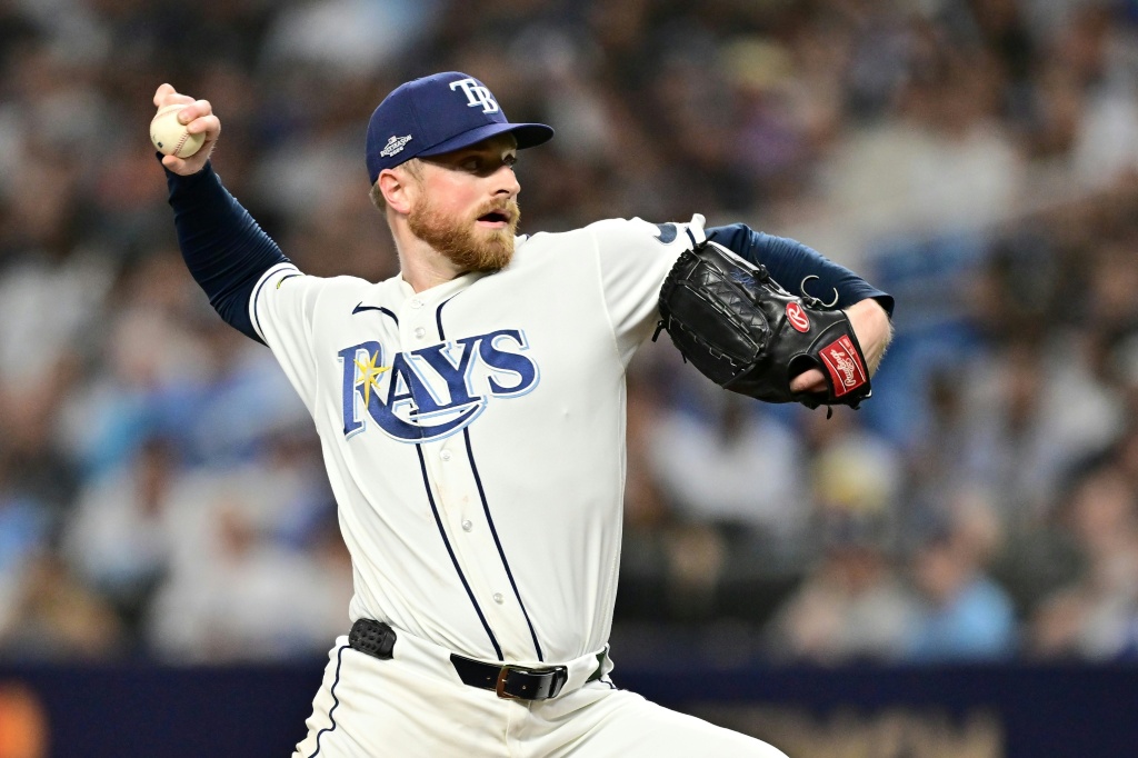 Red-hot: Pitcher Tarik Skubal retired 15 straight batters to help the Los Angeles Dodgers beat the Atlanta Braves in game one of their MLB playoff series — Luke Hales