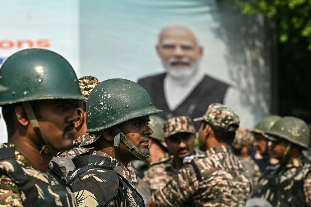 Authorities deployed thousands of security personnel across central Delhi for a third straight day — Manan VATSYAYANA / AFP