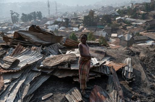 Bukavu is known for its wooden houses built on hillsides, where deadly fires often break out — Jospin Mwisha / AFP