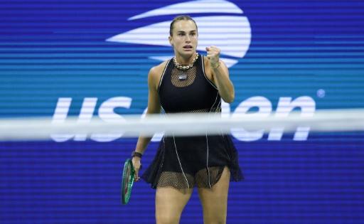 La Belarusse Aryna Sabalenka en demi-finale de l'US Open contre l'Américaine Jessica Pegula le 10 septembre 2026 à New York — KENA BETANCUR / AFP