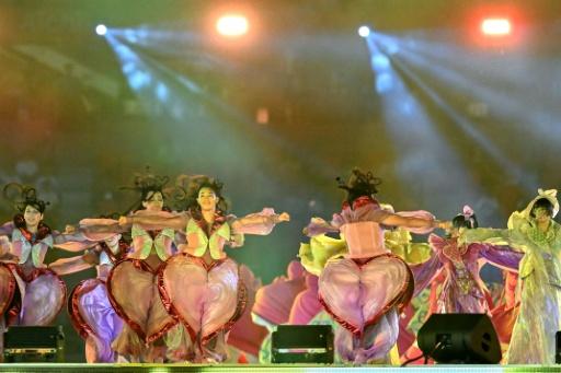 Artists perform during the opening ceremony of the 2026 Asian Games at Paloma Mizuho Stadium in Nagoya — MOHD RASFAN / AFP