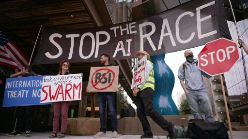San Francisco protesters march to 'stop the AI race'