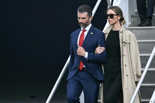 Donald Trump Jr. and his wife Bettina (R) confirmed that a Russian businessman with ties to the Kremlin footed the bill for 'two incredible nights' of wedding parties in the Bahamas — Brendan SMIALOWSKI / AFP