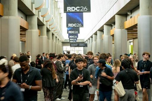 Des participants à la conférence des développeurs Roblox à San José, en Californie, le 11 septembre 2026 — Karl Mondon / AFP