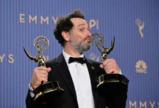 Matthew Rhys reçoit ses deux Emmy Awards au Peacock Theatre de Los Angeles, le 14 septembre 2026 — Frederic J. Brown / AFP