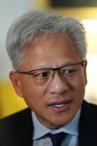 Nvidia chief executive Jensen Huang emphasised the benefits of AI in research and medicine — Jonathan Brady / AFP