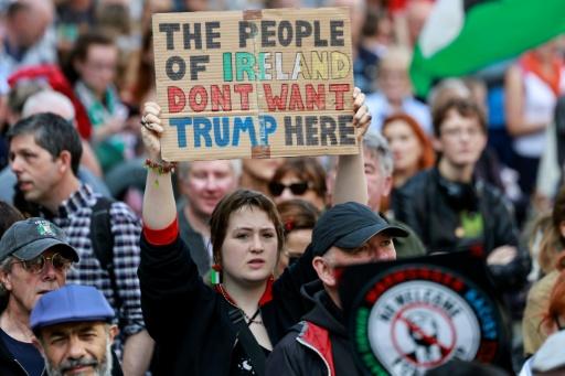 Protest against the visit of US President Donald Trump in the Irish capital Dublin — Arthur Carron / AFP
