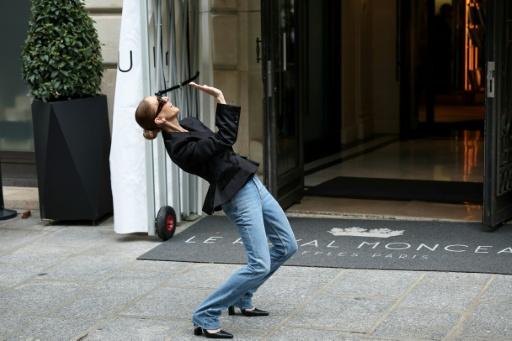 Todos los días, o casi, la cantante habla con sus incondicionales fans que la esperan a la salida del hotel Royal Monceau, en el exclusivo distrito 8 de París — SIMON WOHLFAHRT / AFP