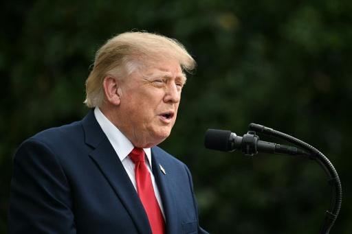 US President Donald Trump speaks at the Pentagon, after skipping the Ground Zero ceremony on the 25th anniversary of the 9/11 attacks — Jim WATSON / AFP