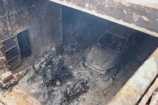 The Philippine Coast Guard says the fire began in the cargo hold and tore through the ship within seconds — Handout / AFP